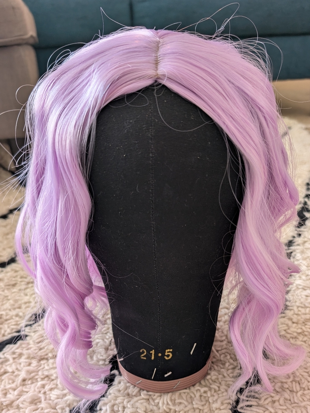 Lavender Wavy Synthetic Wig - Soft Pastel Lavender